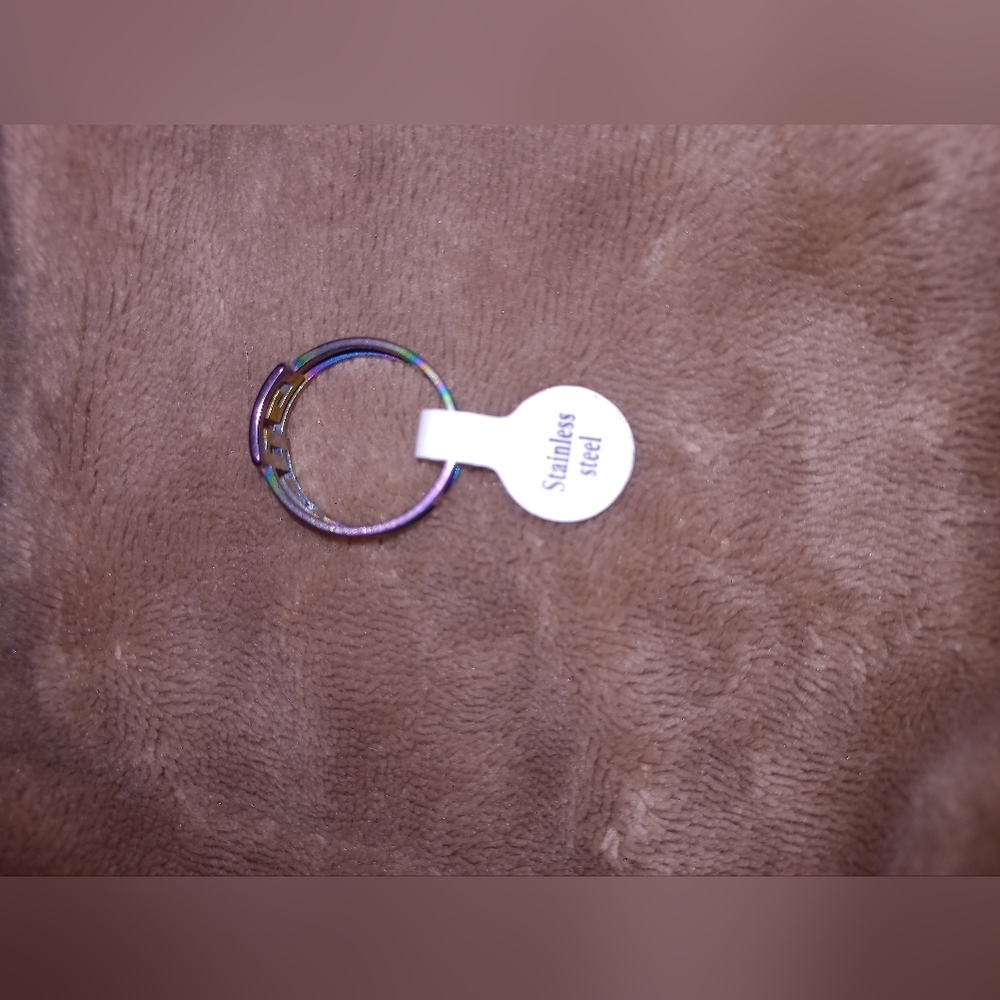 Stainless steel rainbow ring